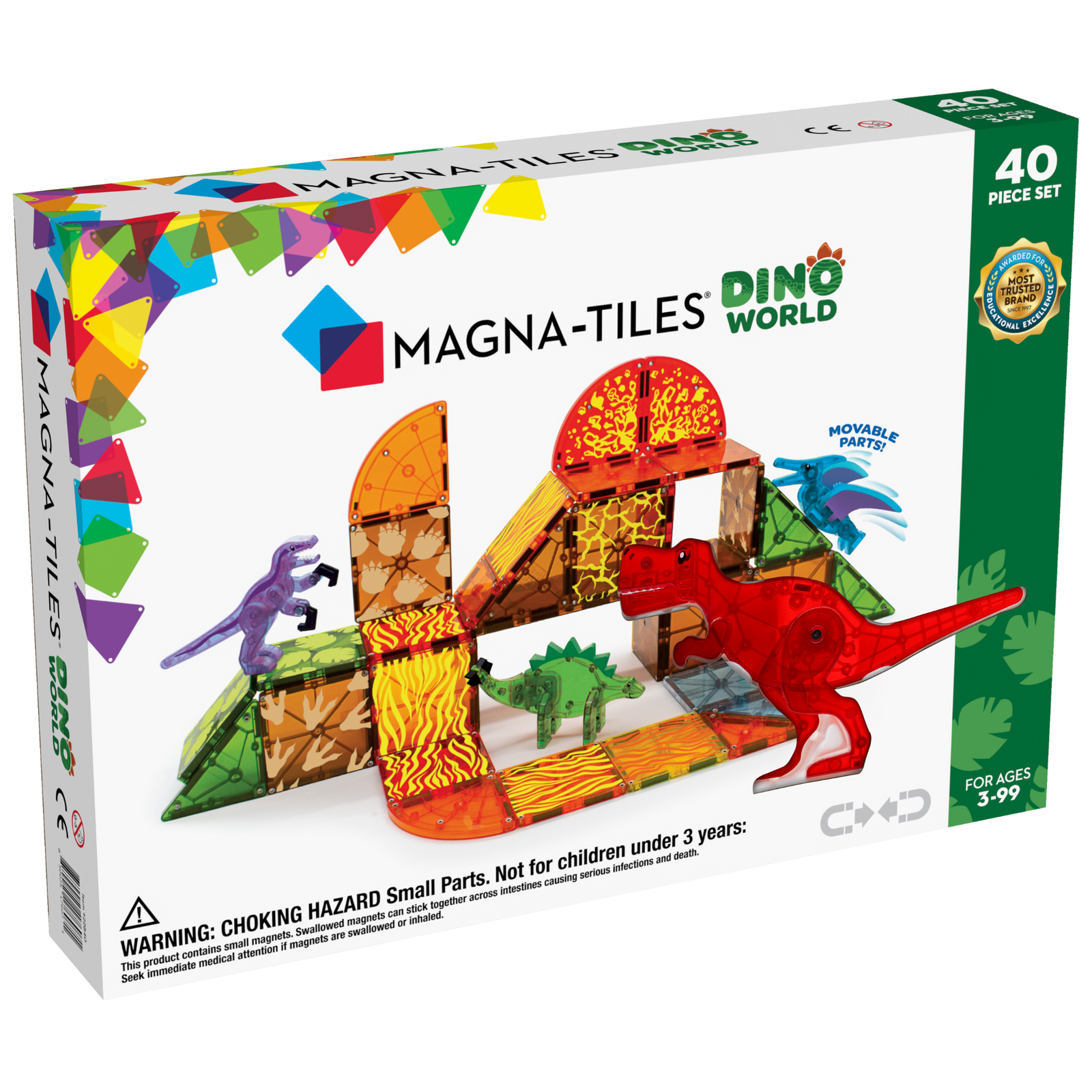 Magna-Tiles, Klocki Magnetyczne Dino World 40 el. Magna-Tiles, Klocki Magnetyczne Dino World 40 el.