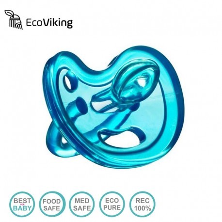 Eco Viking , Anatomiczny Smoczek Uspokajający SiliMed Blue 0m+ Eco Viking , Anatomiczny Smoczek Uspokajający SiliMed Blue 0m+
