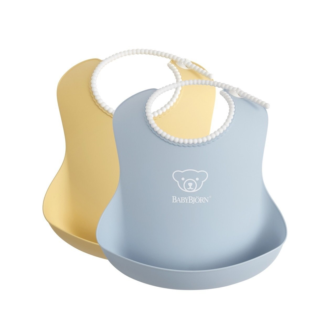 BABYBJORN , 2 śliniaki -  Powder Yellow/ Powder Blue
