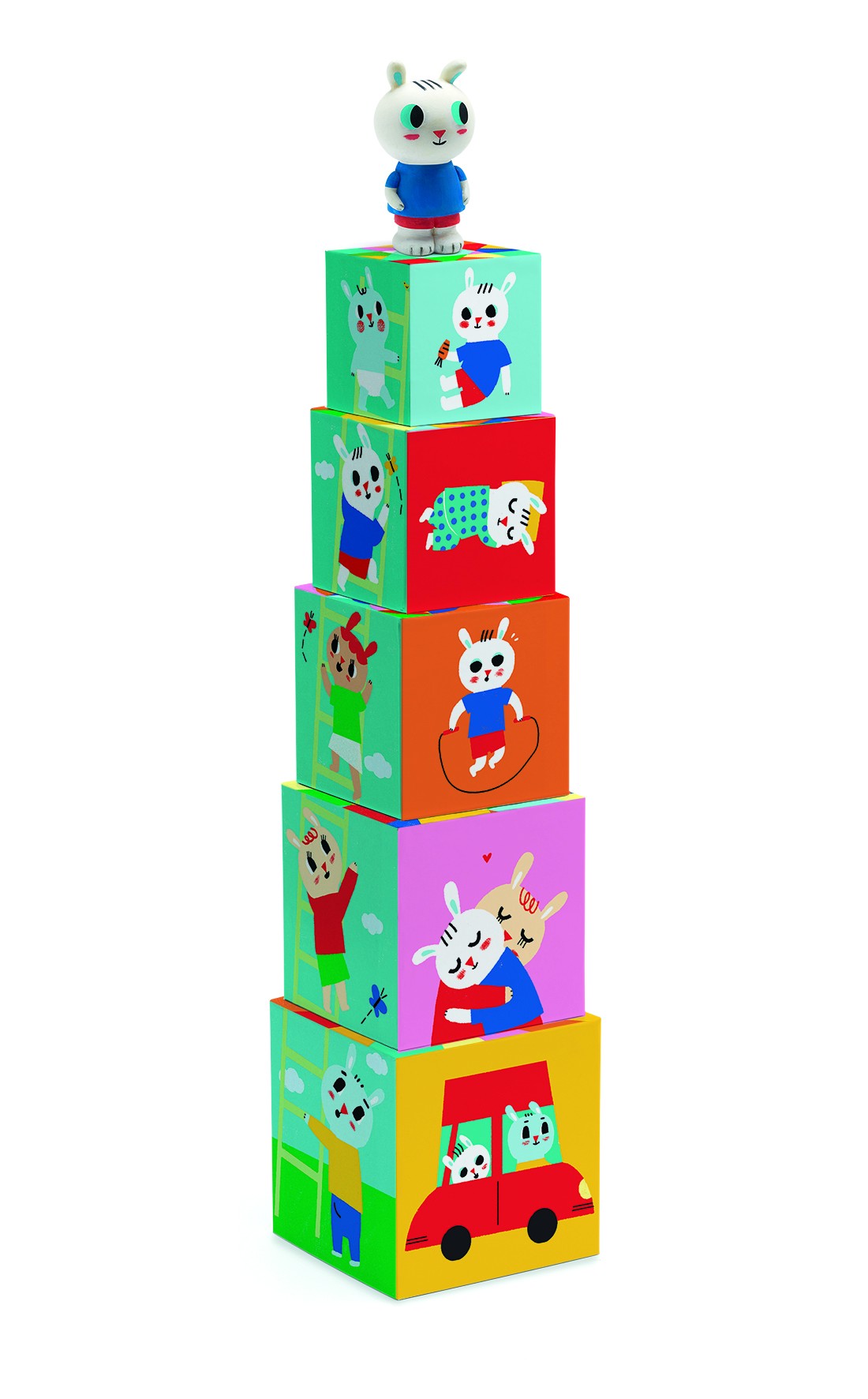 Djeco, Układanka z klocków KRÓLICZKI