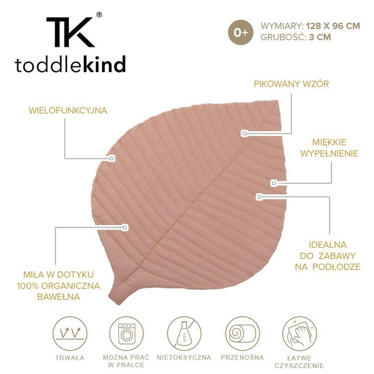 Toddlekind, Mata do zabawy z bawełny organicznej w kształcie liścia Leaf Mat Sea Shell