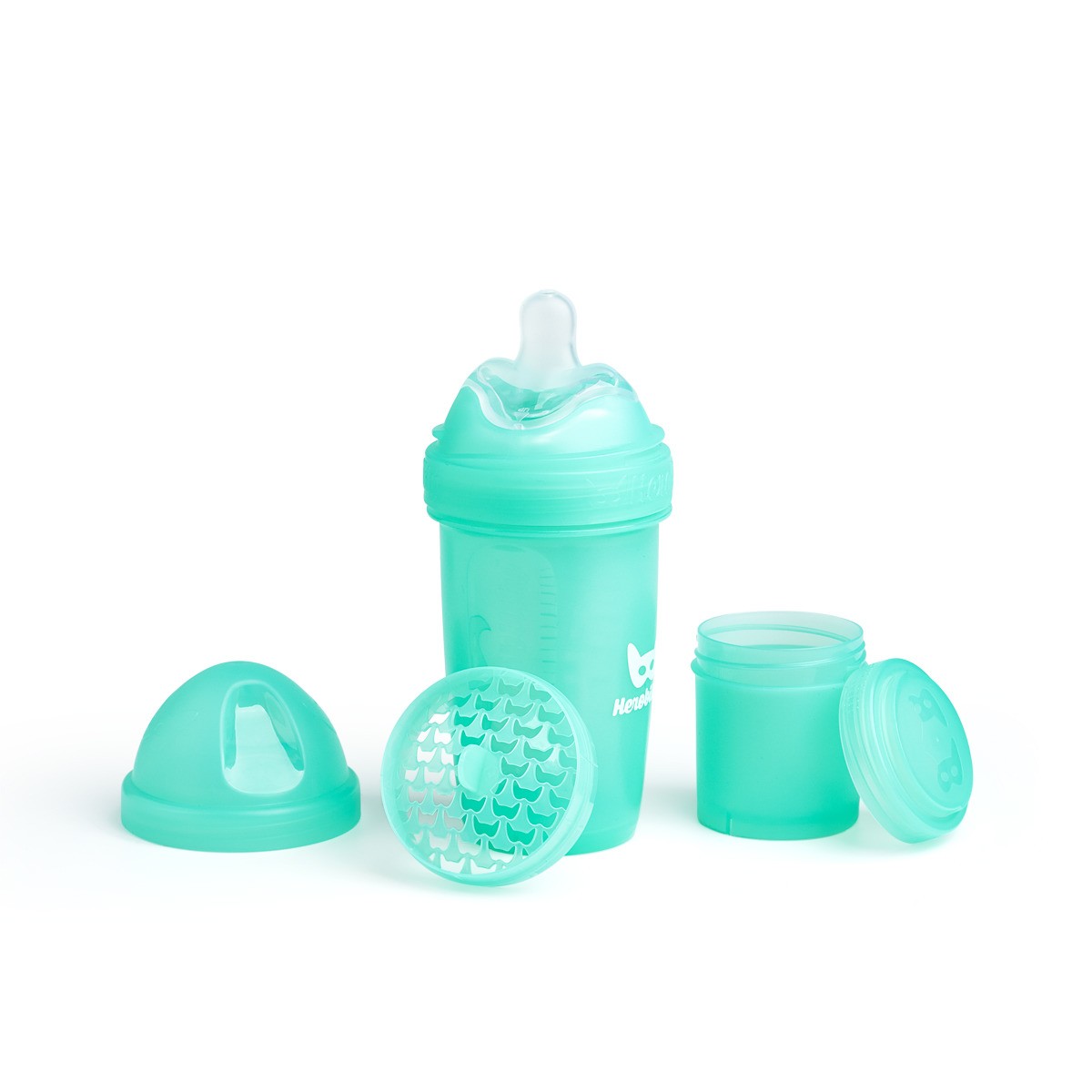 Herobility, Butelka antykolkowa Herobottle 240 ml, turkusowa