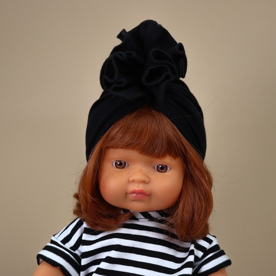 Miniland, Turban dla lalki - czarny rozmiar 38