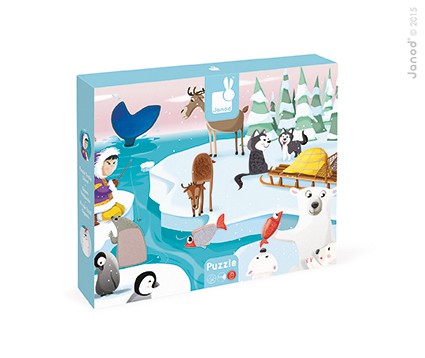 Janod, puzzle sensoryczne 20 elementów Lodowa kraina Janod, puzzle sensoryczne 20 elementów Lodowa kraina
