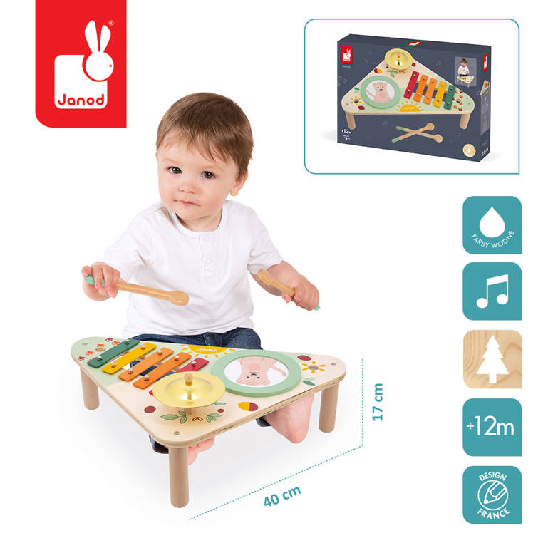 Janod, Stolik muzyczny Sunshine 12m+ Janod, Stolik muzyczny Sunshine 12m+