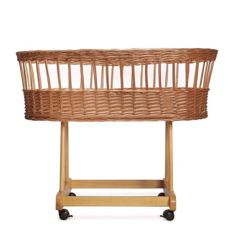 Hi Little One, Oddychający wiklinowy kosz Mojżesza dla Noworodka ze stelażem Organic