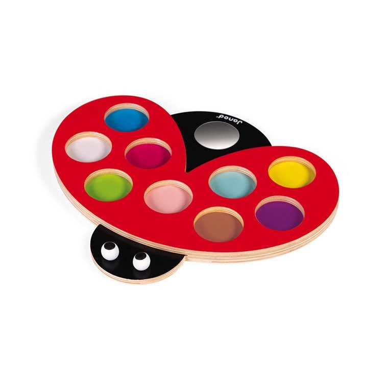 Janod, Układanka drewniana sensoryczna Uczę się przez dotyk Biedronka Janod, Układanka drewniana sensoryczna Uczę się przez dotyk Biedronka