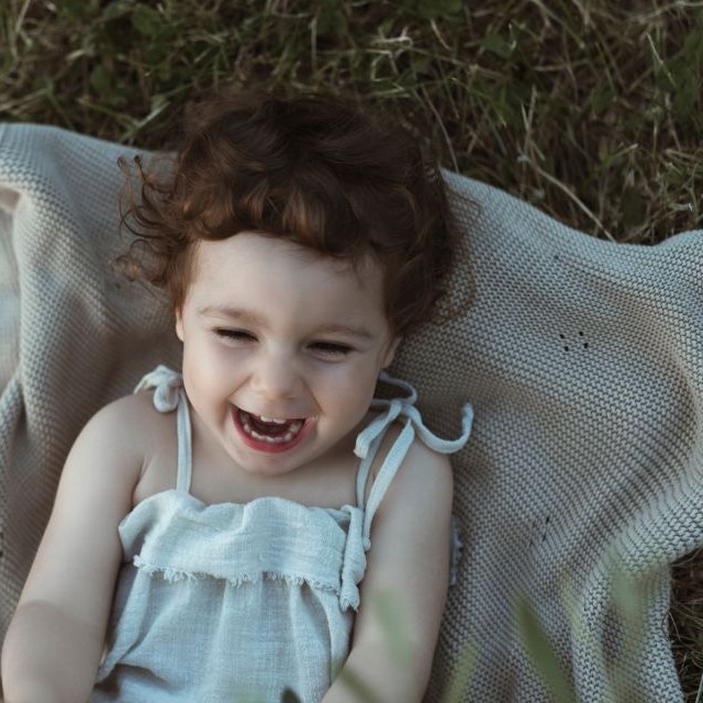 Memi, Kocyk z bawełny organicznej 80x100 - ecru