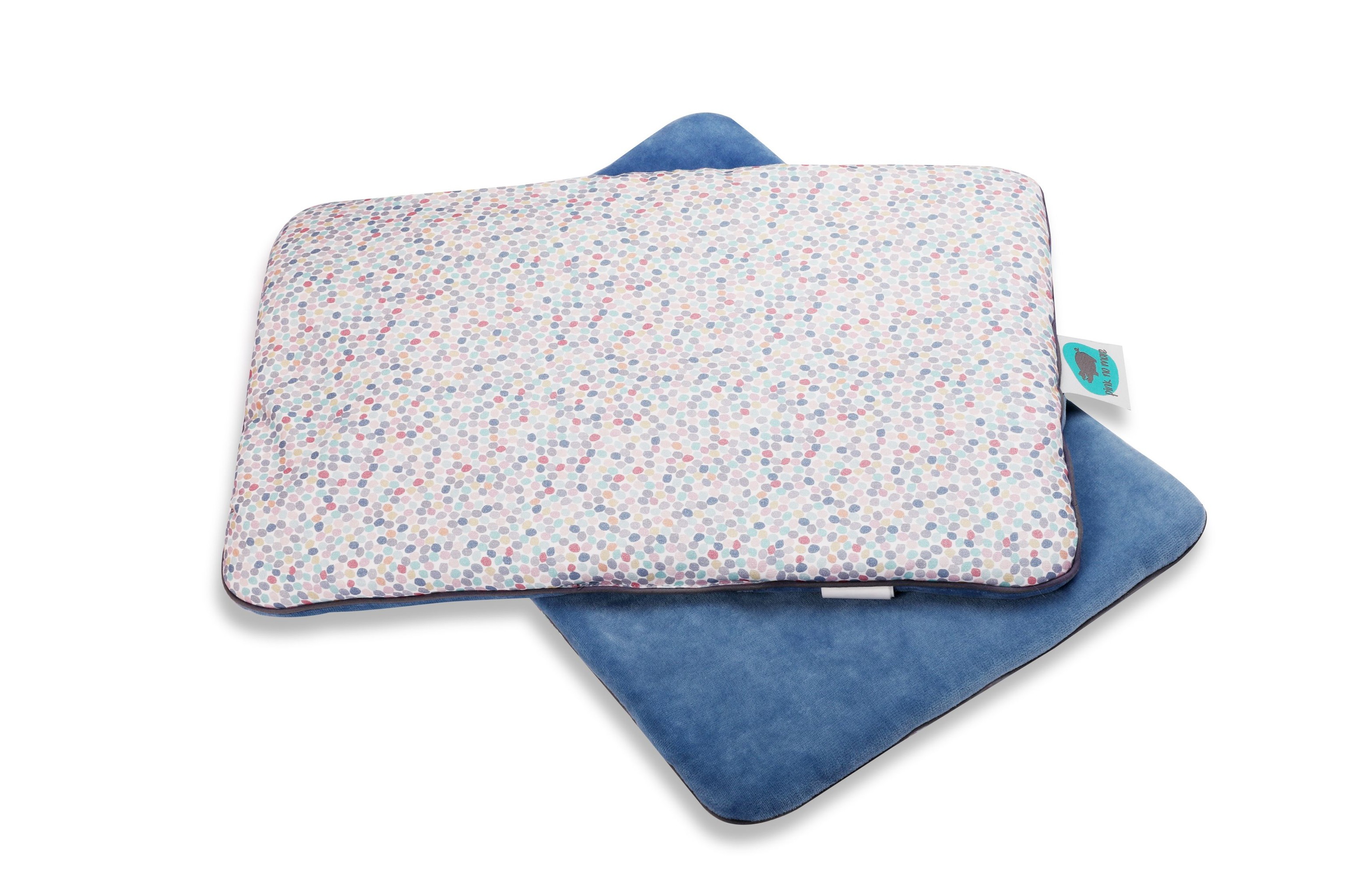 Pink No More, Poduszka Dots&Niebieski Welur