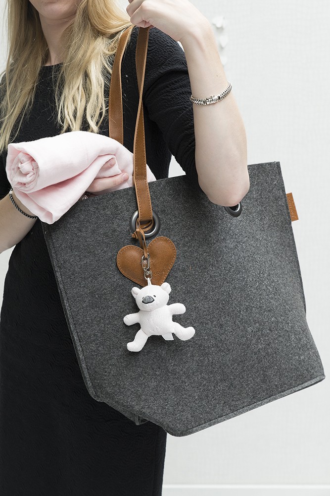 Baby's Only, Pluszowy breloczek Miś, 10 cm, różowy