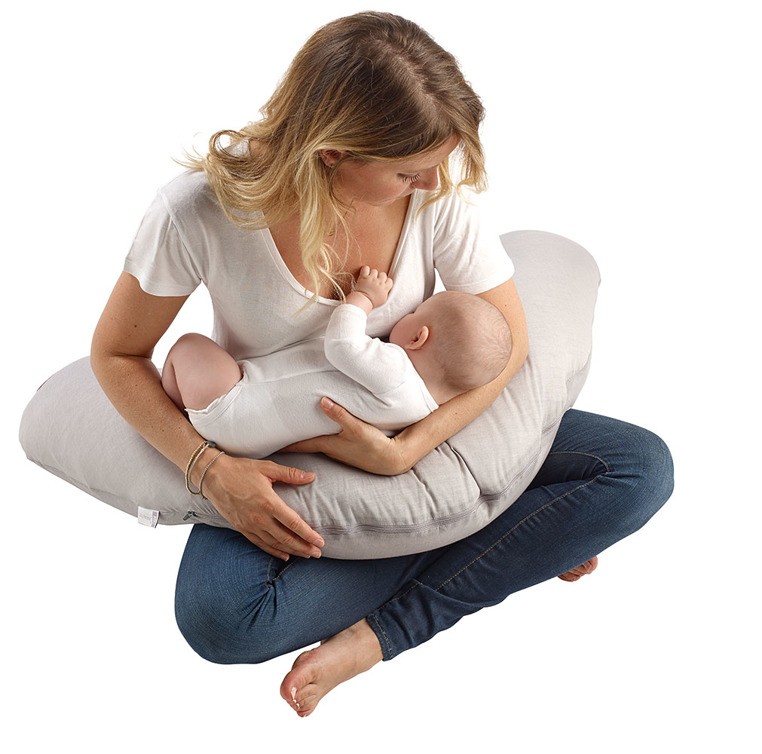 Red Castle, Ergonomiczna poduszka rogal dla kobiet w ciąży i karmiących Big Flopsy Fleur de coton Pearl grey Red Castle, Ergonomiczna poduszka rogal dla kobiet w ciąży i karmiących Big Flopsy Fleur de coton Pearl grey