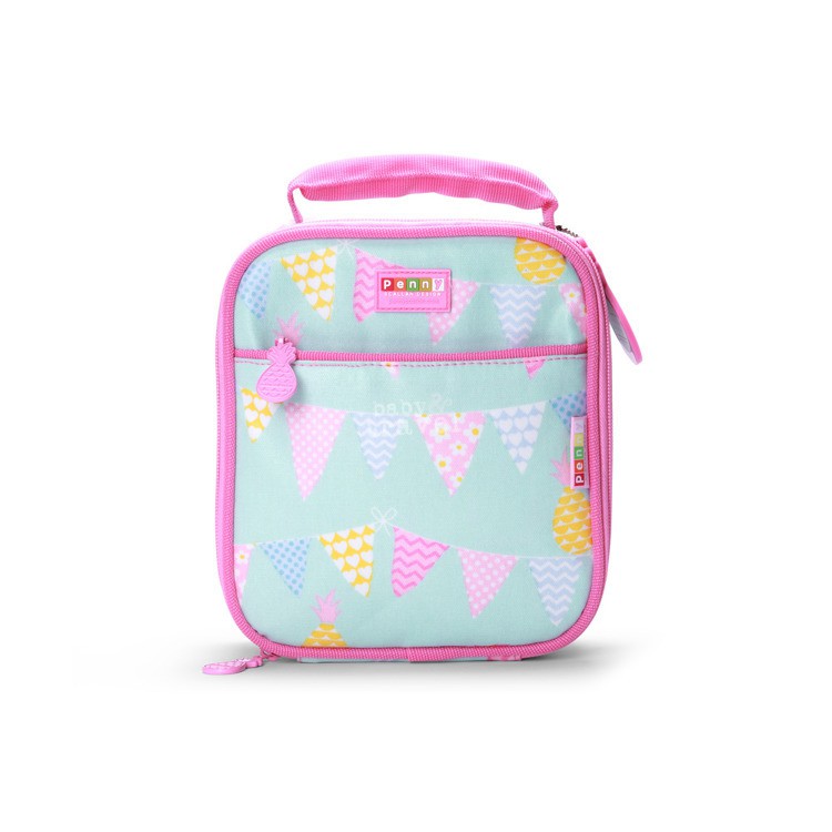 Szkolny lunchbox miętowo - różowy w ananasy Szkolny lunchbox miętowo - różowy w ananasy