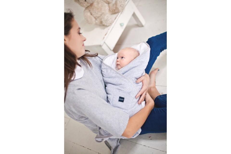 Poofi, rożek bawełniany granatowo-szary