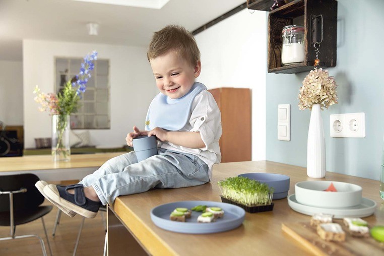 Lassig, Zestaw talerzy bambusowych Mint / Blueberry