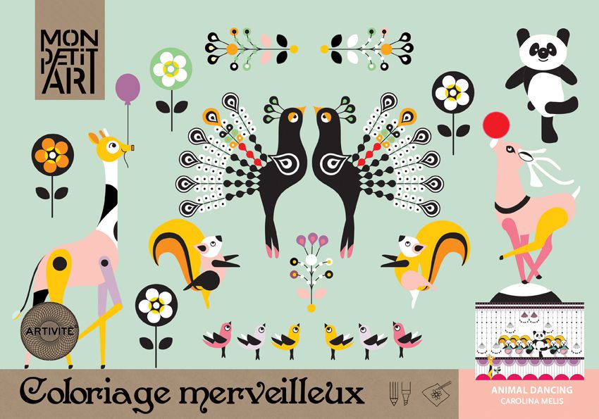Kolorowanka - Tańczące zwierzęta Kolorowanka - Tańczące zwierzęta