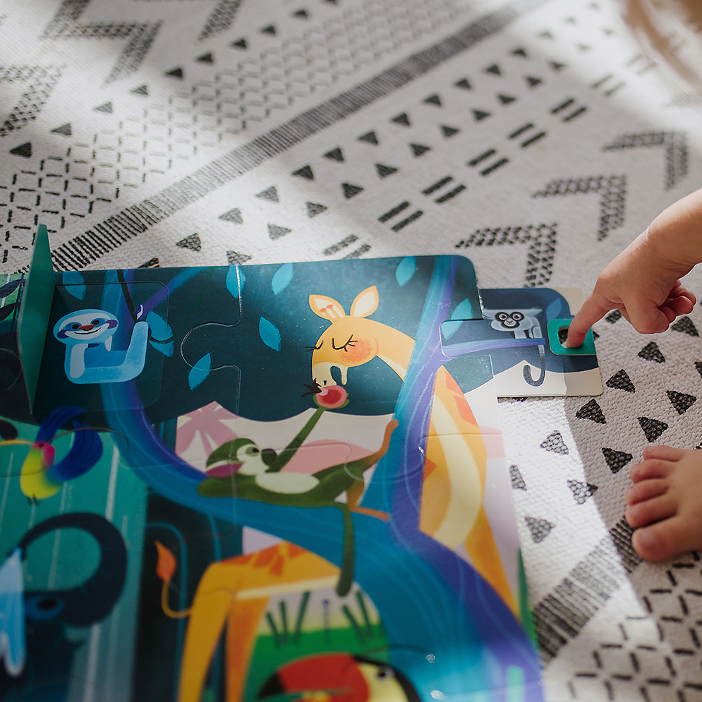 Janod, Puzzle z niespodzianką 20 elementów Uczta w dżungli