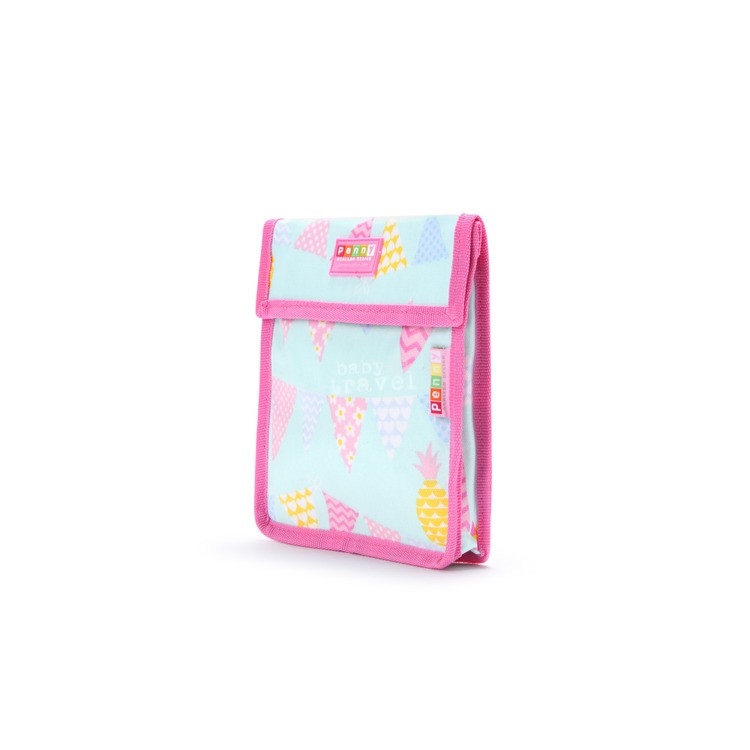 Torebka na przekąski wielokrotnego użytku miętowo - różowa w ananasy Torebka na przekąski wielokrotnego użytku miętowo - różowa w ananasy