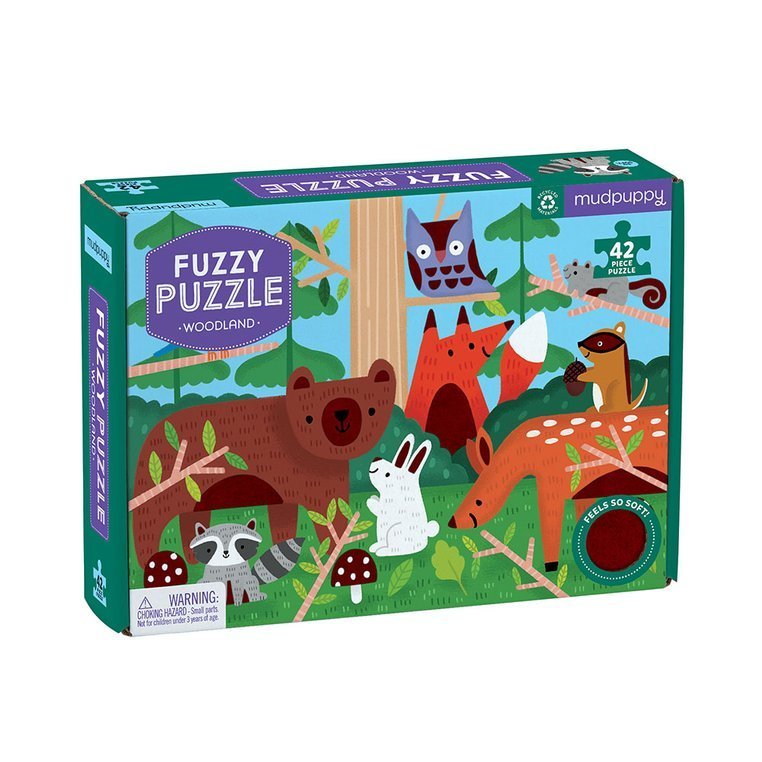 Mudpuppy, Puzzle sensoryczne z miękkimi aplikacjami Las 42 elementy 3+ Mudpuppy, Puzzle sensoryczne z miękkimi aplikacjami Las 42 elementy 3+