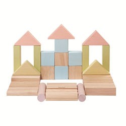 Plan Toys, Pastelowe klocki drewniane 40 szt. Plan Toys, Pastelowe klocki drewniane 40 szt.