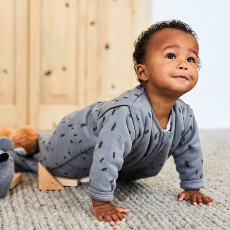 Jollein, Śpiworek niemowlęcy całoroczny 4 pory roku z odpinanymi rękawami Spot STORM GREY 110 cm