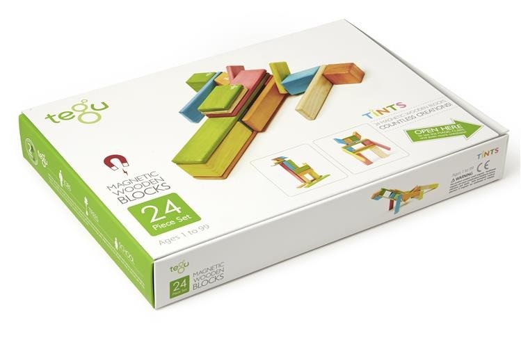 Tegu, Drewniane klocki magnetyczne CLASSICS zestaw 24szt Tints Tegu, Drewniane klocki magnetyczne CLASSICS zestaw 24szt Tints