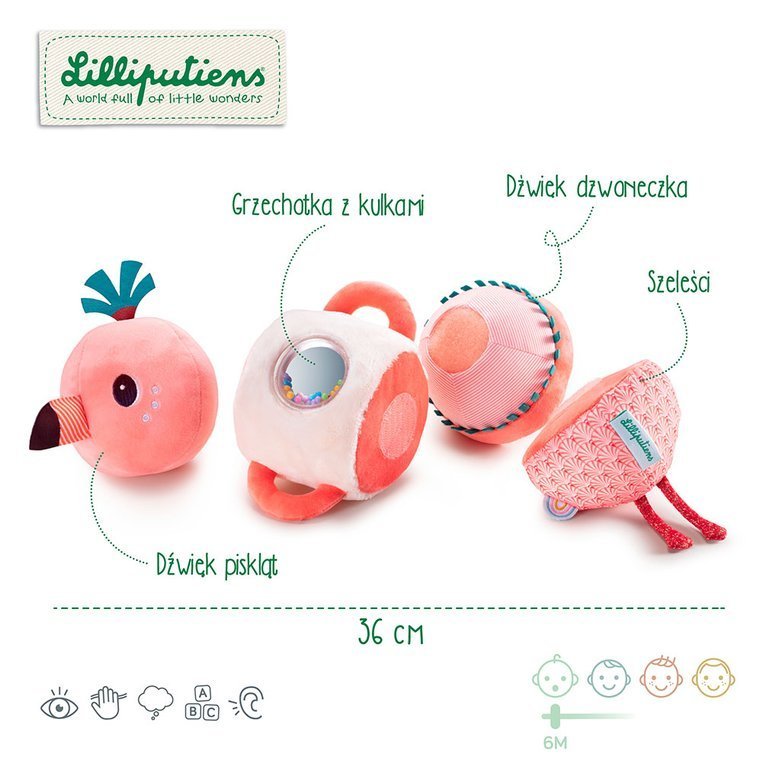 Lilliputiens, Wałek dźwiękowy 4-elementowy Flaming Anais 6 m+