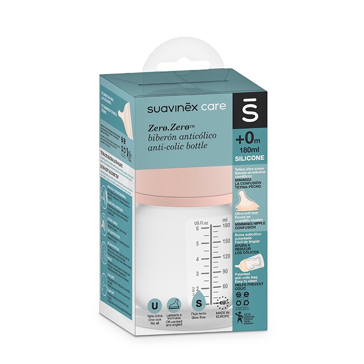 Suavinex, Butelka o wolnym przepływie ZERO ZERO 180ml Suavinex, Butelka o wolnym przepływie ZERO ZERO 180ml