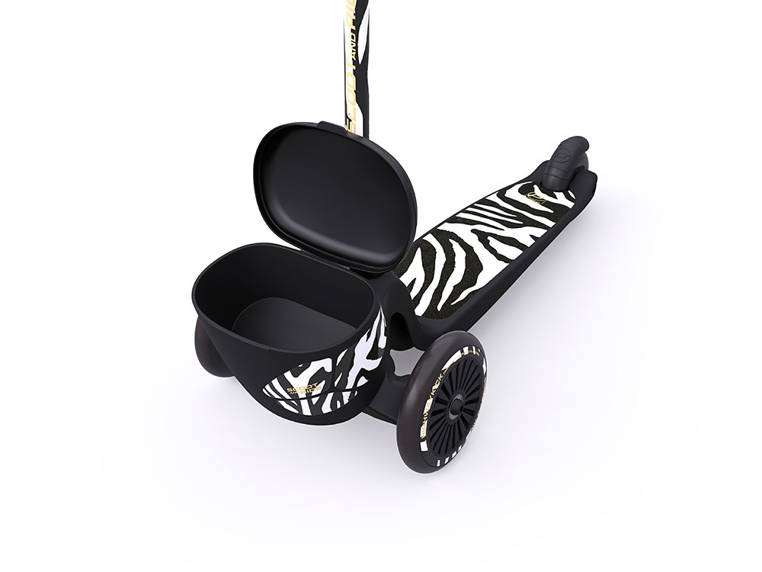 Scootandride, Highwaykick 2 Lifestyle Hulajnoga trójkołowa balansowa z zamykanym schowkiem 2+ Zebra Scootandride, Highwaykick 2 Lifestyle Hulajnoga trójkołowa balansowa z zamykanym schowkiem 2+ Zebra