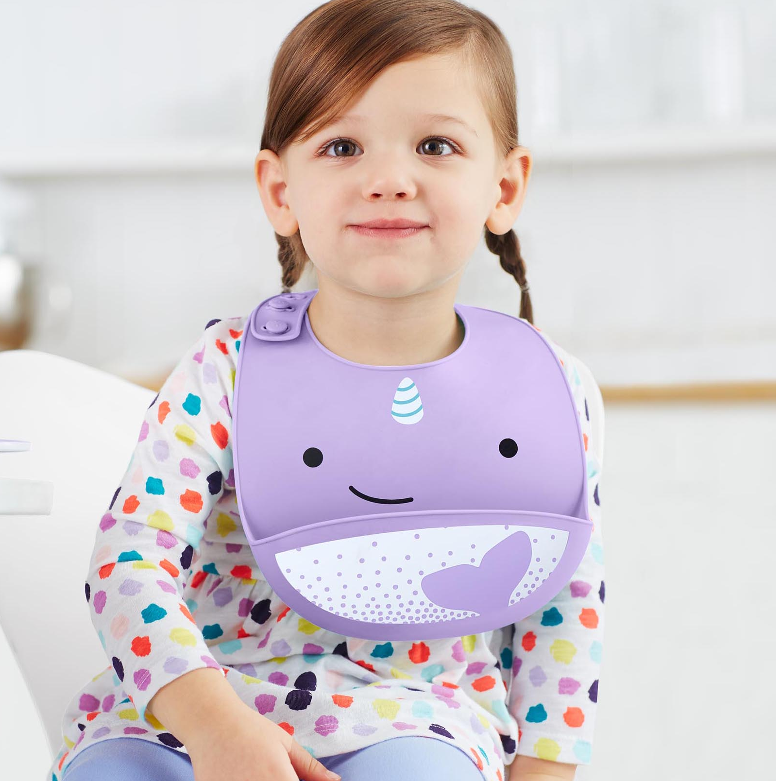 Skip Hop, Śliniak silikonowy Zoo Narwal Skip Hop, Śliniak silikonowy Zoo Narwal