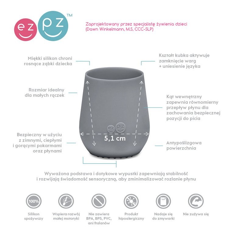 EZPZ, Silikonowy kubeczek Tiny Cup szary EZPZ, Silikonowy kubeczek Tiny Cup szary