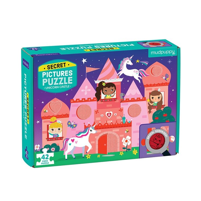 Mudpuppy, Puzzle z ukrytymi obrazkami Zamek jednorożca 42 elementy 3+ Mudpuppy, Puzzle z ukrytymi obrazkami Zamek jednorożca 42 elementy 3+