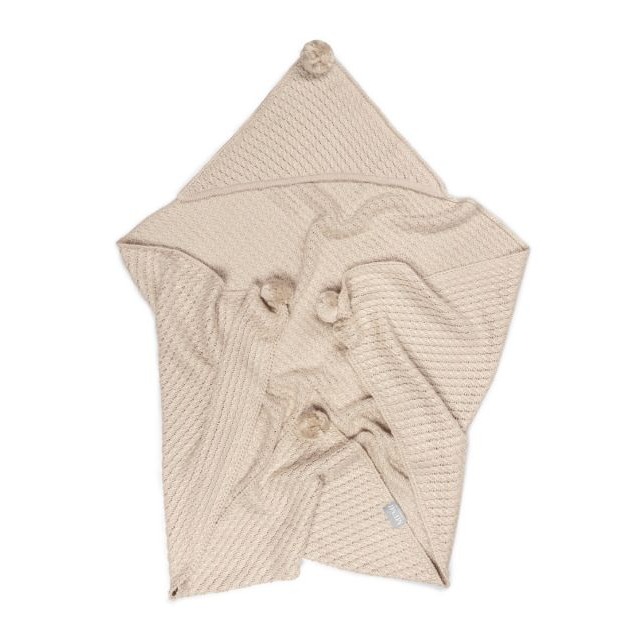 My Memi, Kocyk bambusowy z kapturkiem 90x90 light grey