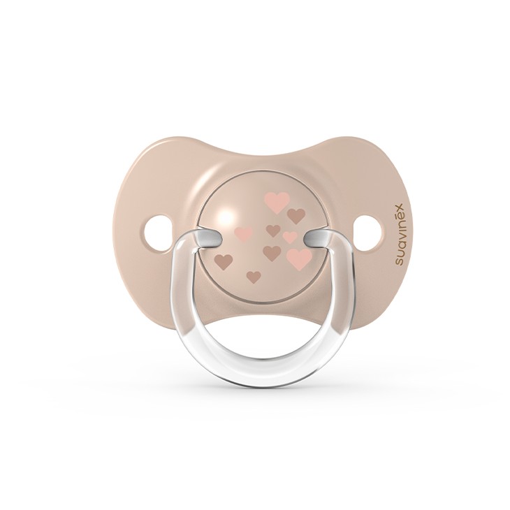 Suavinex, Smoczek fizjologiczny SX PRO Spread Joy 6-18M - beżowe serce