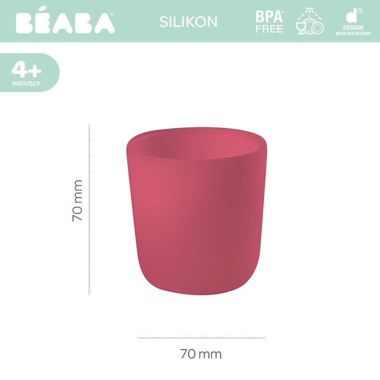 Beaba, Silikonowy kubek pink Beaba, Silikonowy kubek pink