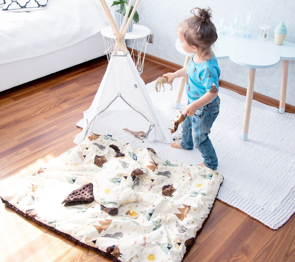 La Millou, Kocyk Średniaka -Unicorn Rainbor Knight - Grey