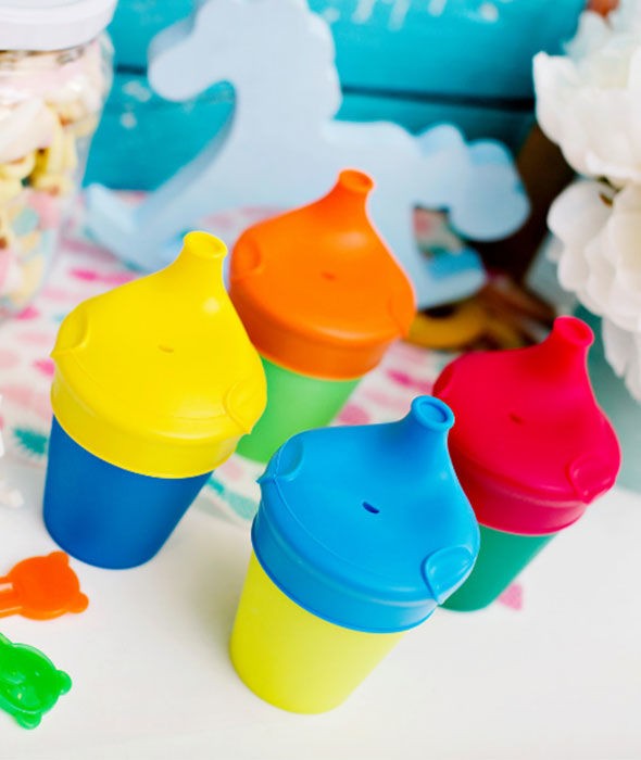 KIDodo, Zestaw Silikonowych Nakładek na Kubki, Niebieska + Czerwona