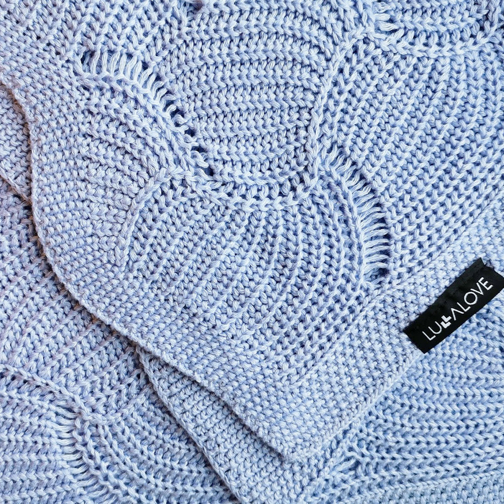 Lullalove, Kocyk muszelka - całoroczny, błękit