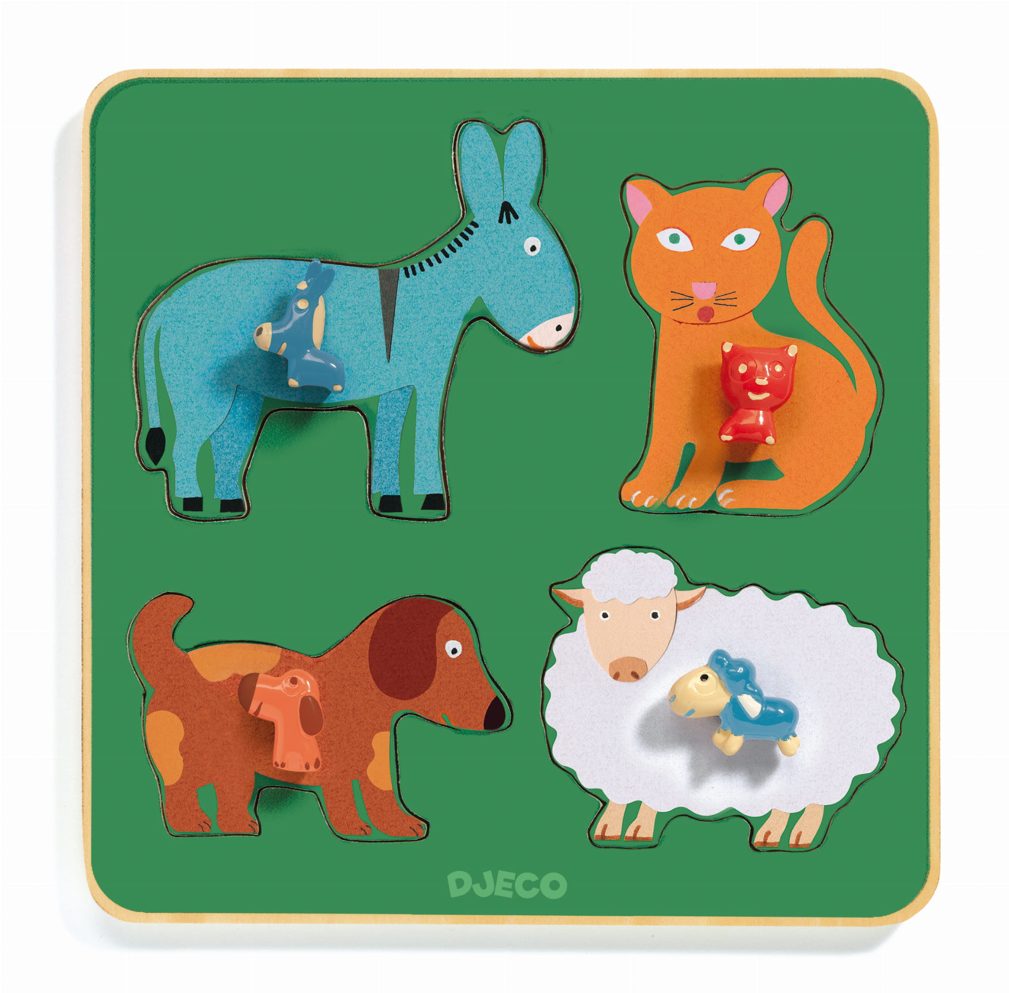 Djeco, Drewniane puzzle RODZINA Z FARMY