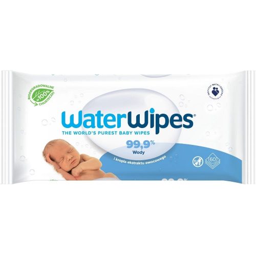 WaterWipes, Chusteczki Bio nawilżane wodne, 60 szt.