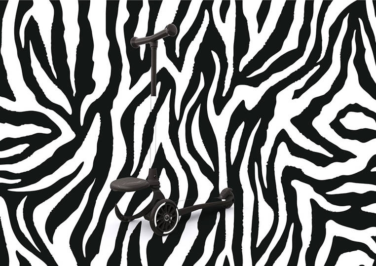 Scootandride, Highwaykick 2 Lifestyle Hulajnoga trójkołowa balansowa z zamykanym schowkiem 2+ Zebra Scootandride, Highwaykick 2 Lifestyle Hulajnoga trójkołowa balansowa z zamykanym schowkiem 2+ Zebra