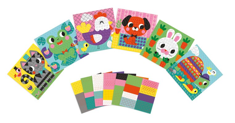 Janod, Zestaw artystyczny Karty z naklejkami Zwierzęta