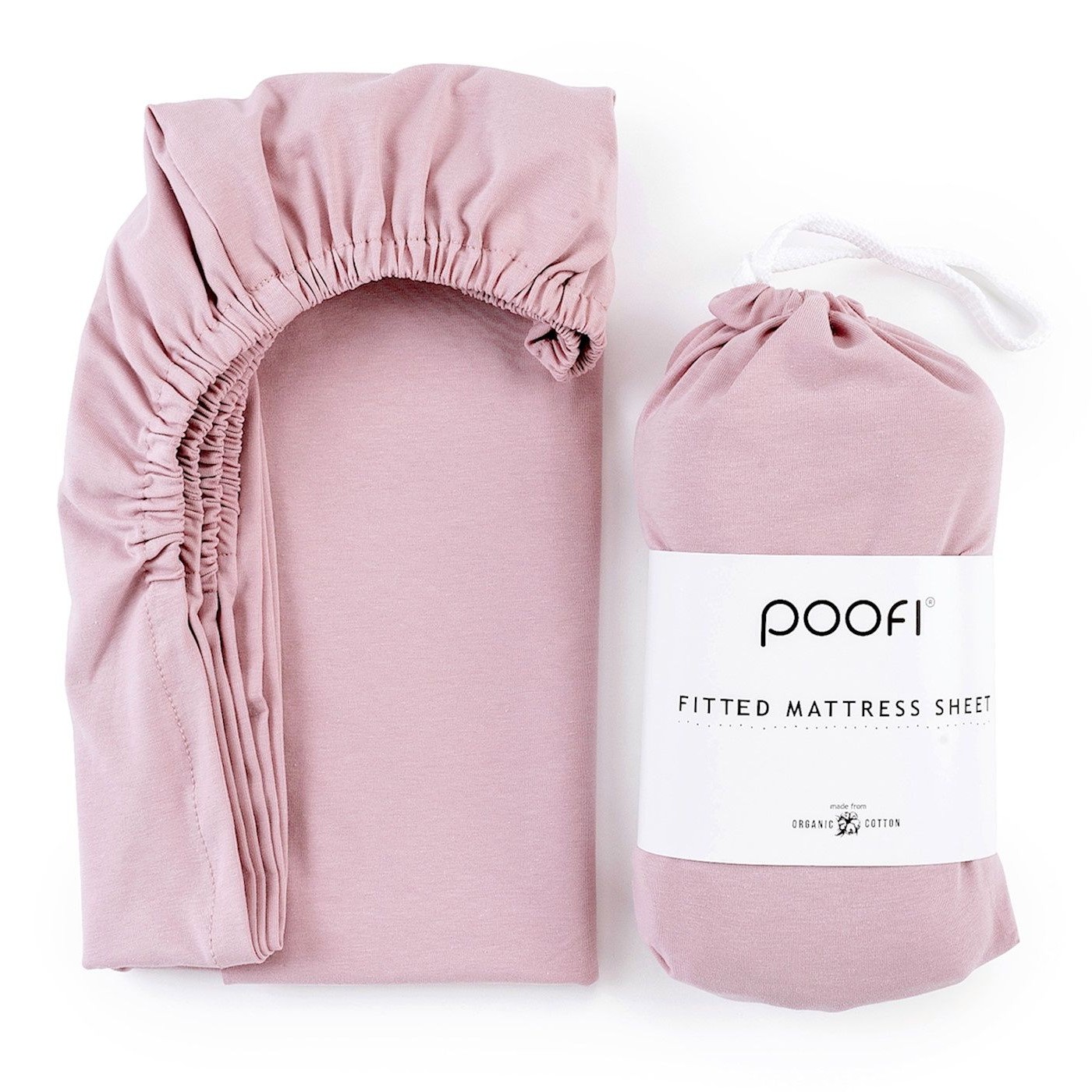 Poofi, Prześcieradło do łóżeczka 60x120cm  pudrowy