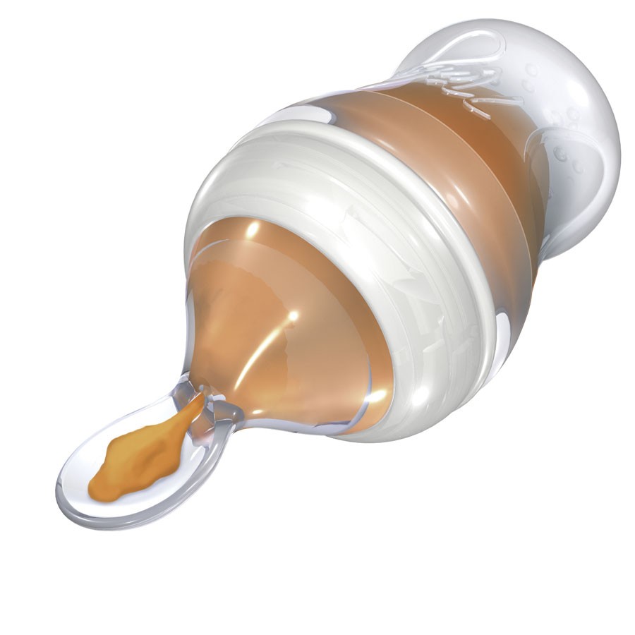 Miękka silikonowa łyżeczka z butelką do karmienia