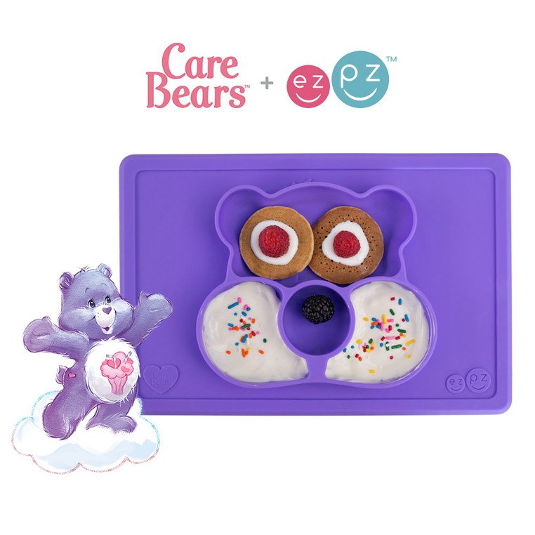 EZPZ, Silikonowy talerzyk z podkładką 2w1 Care Bears™ Mat Miśka Share Bear fioletowy EZPZ, Silikonowy talerzyk z podkładką 2w1 Care Bears™ Mat Miśka Share Bear fioletowy