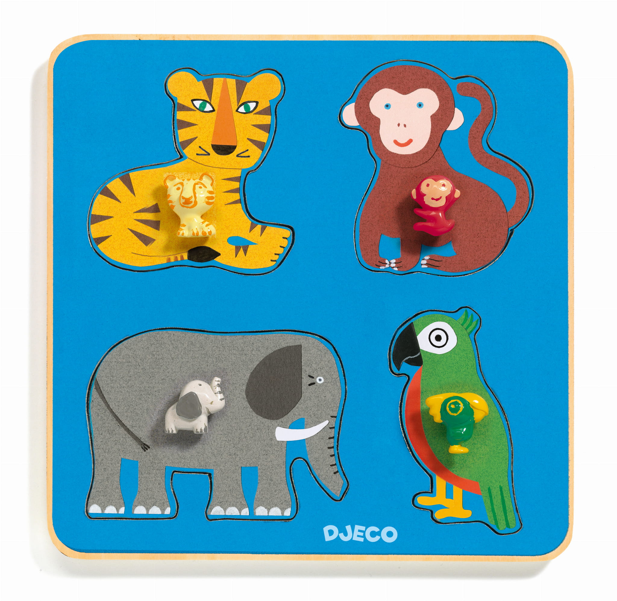 Djeco, Drewniane puzzle RODZINA Z DŻUNGLI Djeco, Drewniane puzzle RODZINA Z DŻUNGLI