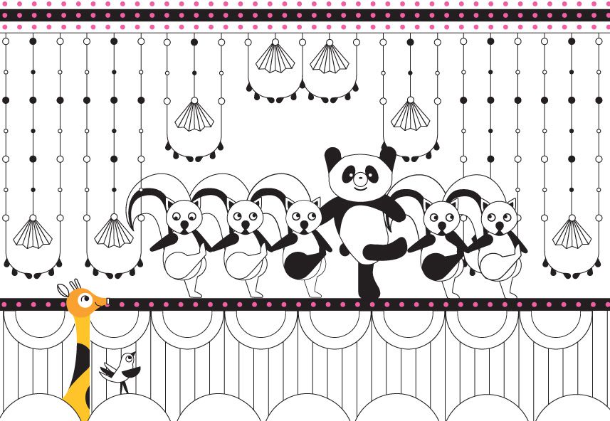 Kolorowanka - Tańczące zwierzęta Kolorowanka - Tańczące zwierzęta