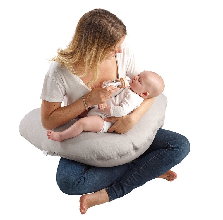 Red Castle, Ergonomiczna poduszka rogal dla kobiet w ciąży i karmiących Big Flopsy Fleur de coton Pearl grey Red Castle, Ergonomiczna poduszka rogal dla kobiet w ciąży i karmiących Big Flopsy Fleur de coton Pearl grey