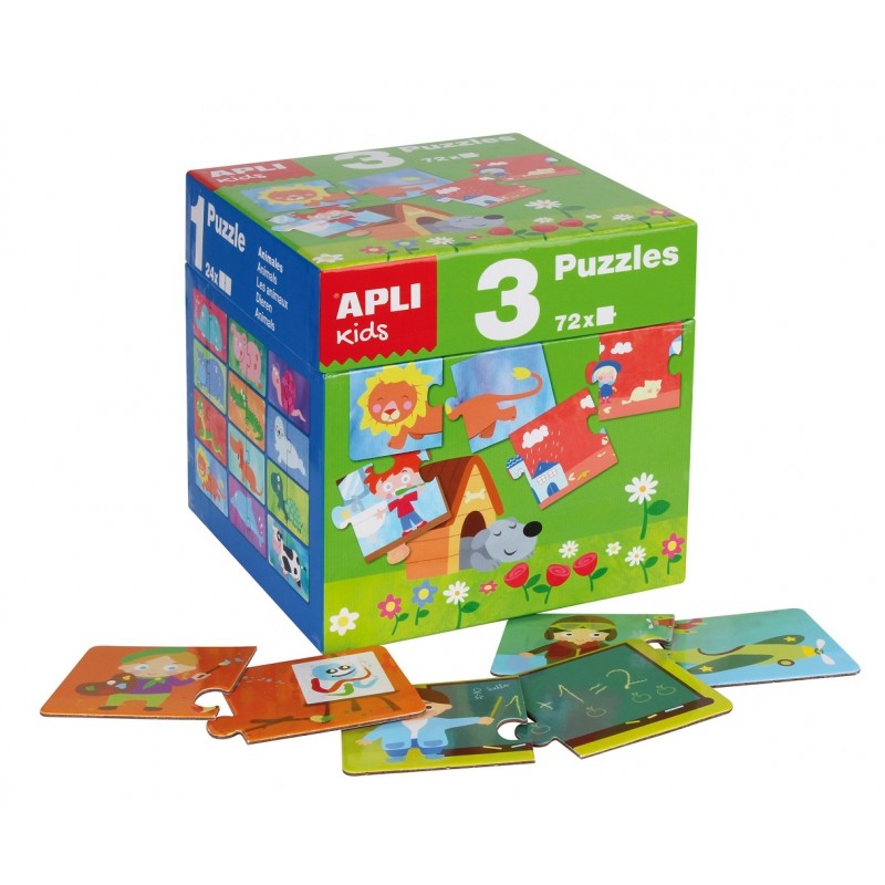 Apli Kids, Zestaw Puzzli dla dzieci 3w1