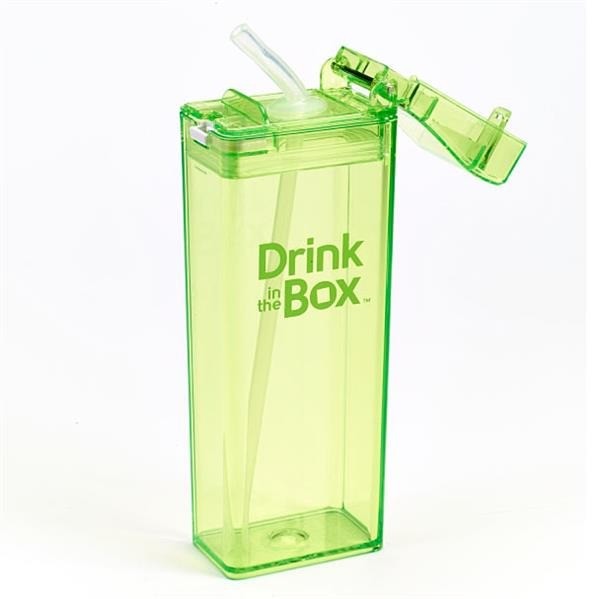 Drink In The Box, Bidon ze słomką green 350ml Drink In The Box, Bidon ze słomką green 350ml