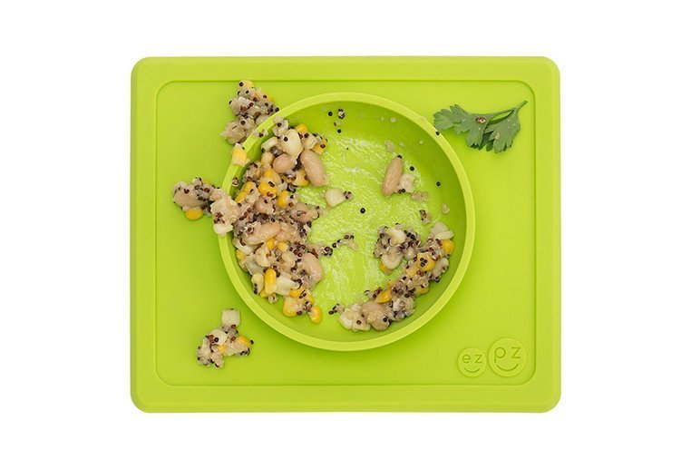 EZPZ, Silikonowa miseczka z podkładką 2w1 Mini Bowl zielony EZPZ, Silikonowa miseczka z podkładką 2w1 Mini Bowl zielony